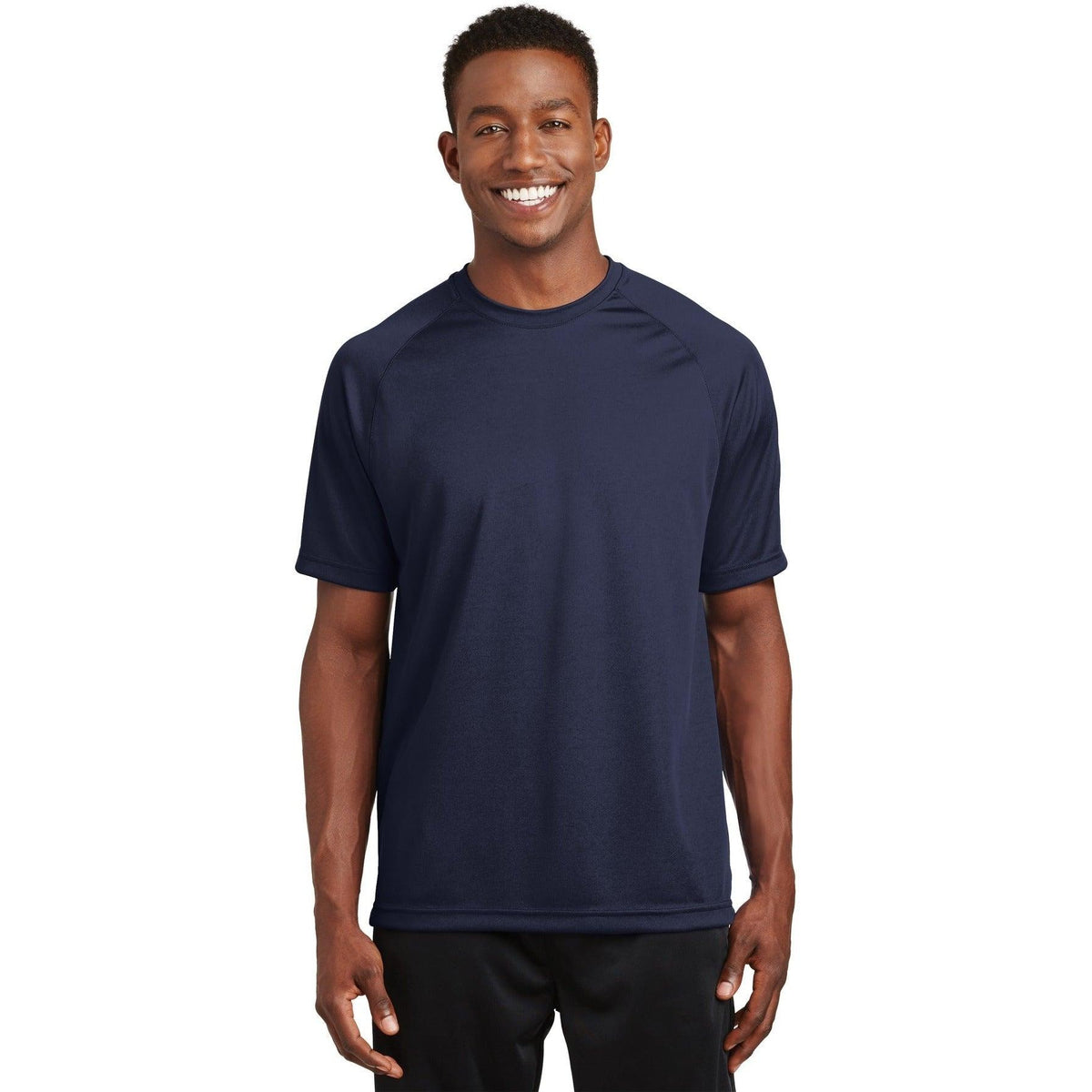 no-logo  Sport-Tek Dry Zone Short Sleeve Raglan T-Shirt-Regular-Sport-Tek-True Navy-S-Thread Logic