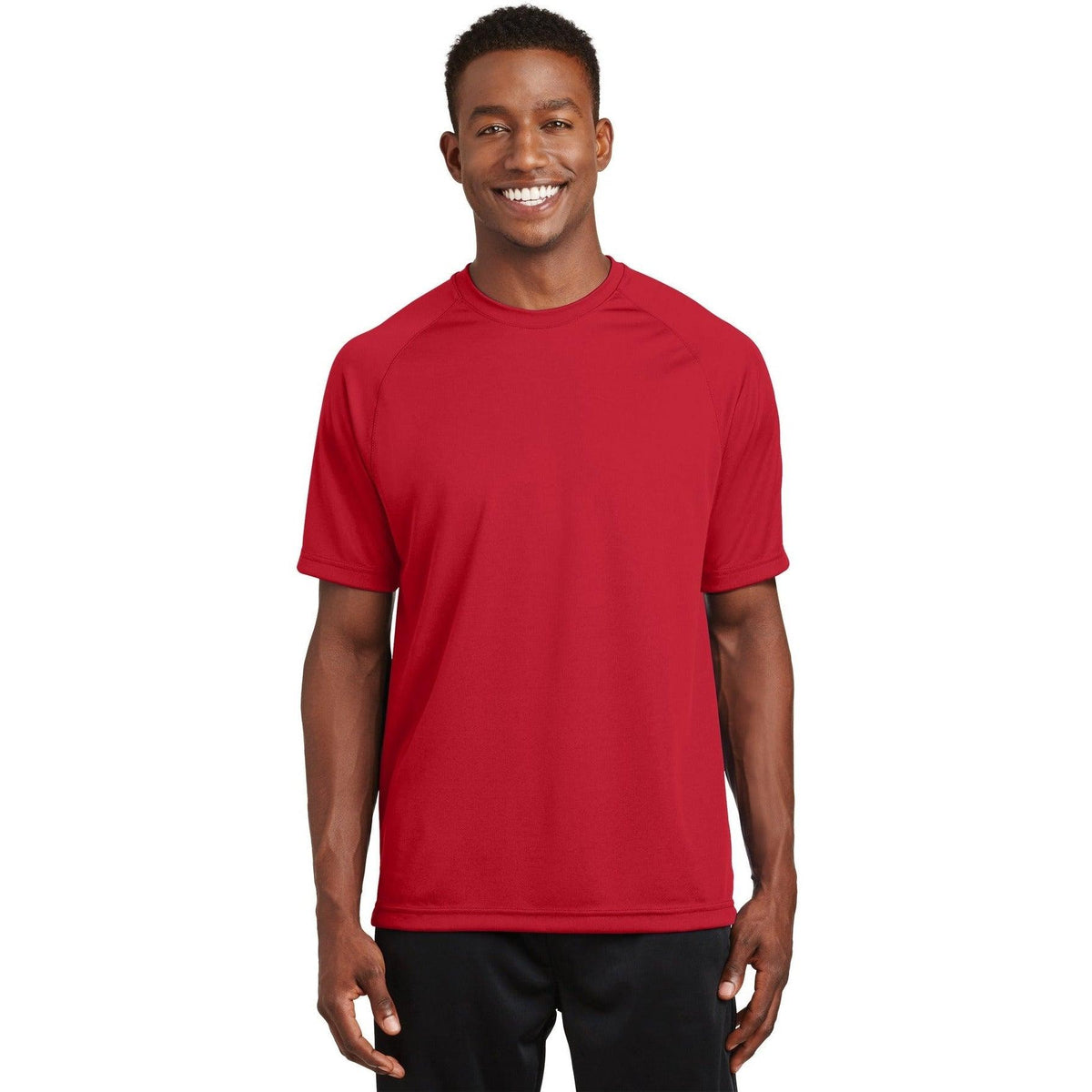 no-logo  Sport-Tek Dry Zone Short Sleeve Raglan T-Shirt-Regular-Sport-Tek-True Red-S-Thread Logic