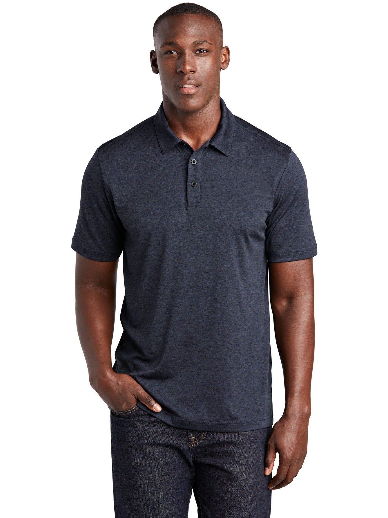  Sport-Tek Endeavor Polo-Regular-Sport-Tek-Deep Navy Heather-S-Thread Logic