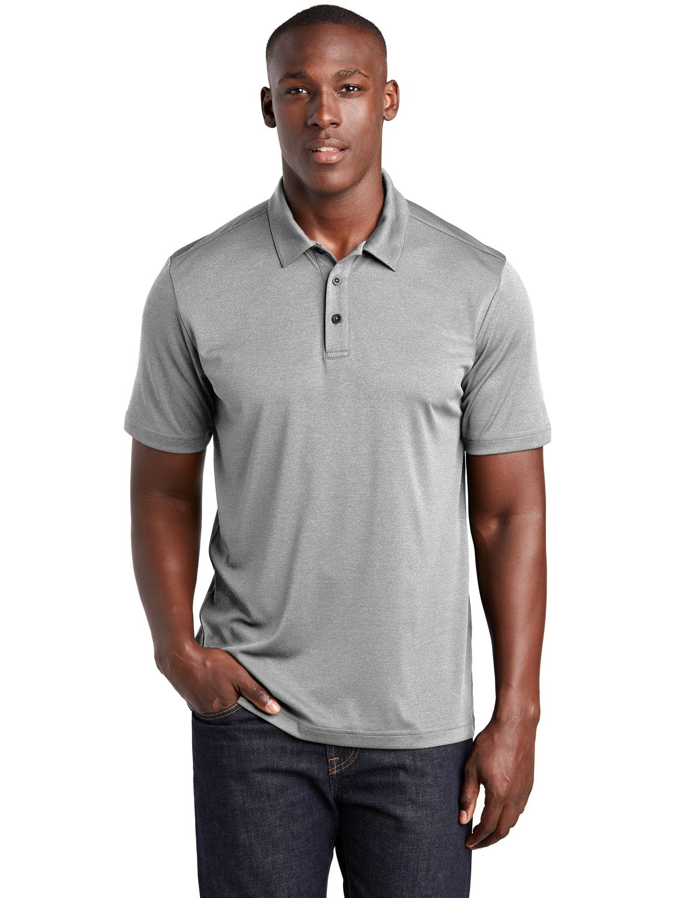  Sport-Tek Endeavor Polo-Regular-Sport-Tek-Light Grey Heather-S-Thread Logic