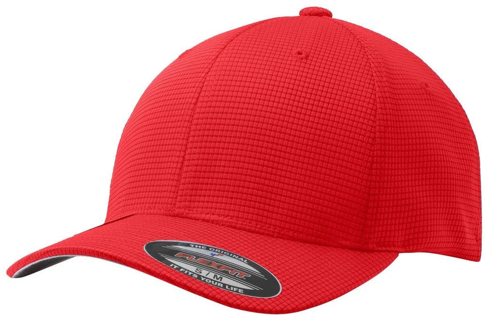  Sport-Tek Flexfit Grid Texture Cap-Regular-Sport-Tek-True Red-L/XL-Thread Logic no-logo