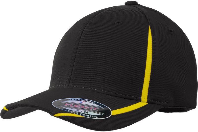  Sport-Tek Flexfit Performance Colorblock Cap-Active-Sport-Tek-Black/Gold-S/M-Thread Logic no-logo