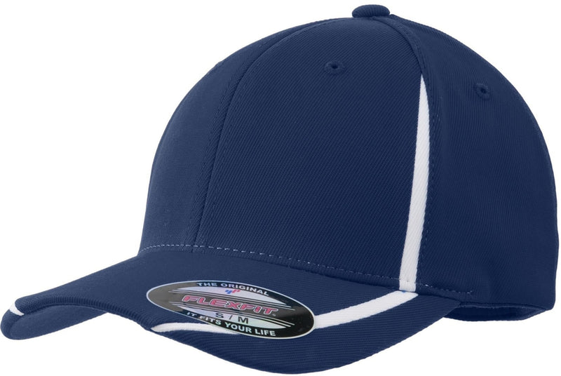  Sport-Tek Flexfit Performance Colorblock Cap-Active-Sport-Tek-True Navy/White-S/M-Thread Logic no-logo