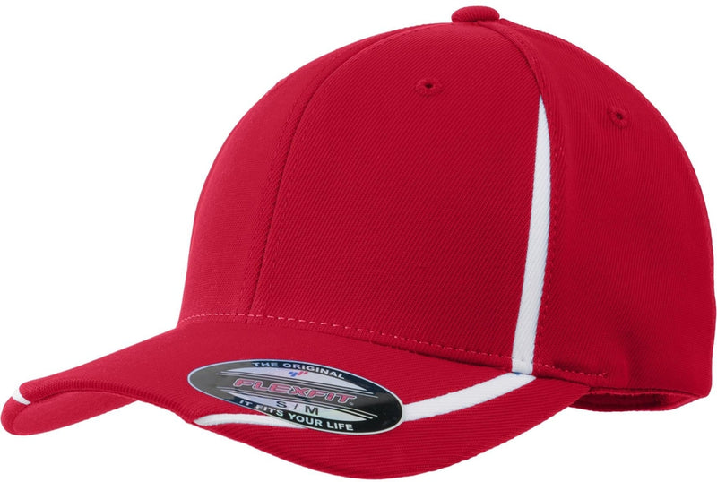  Sport-Tek Flexfit Performance Colorblock Cap-Active-Sport-Tek-True Red/White-S/M-Thread Logic no-logo