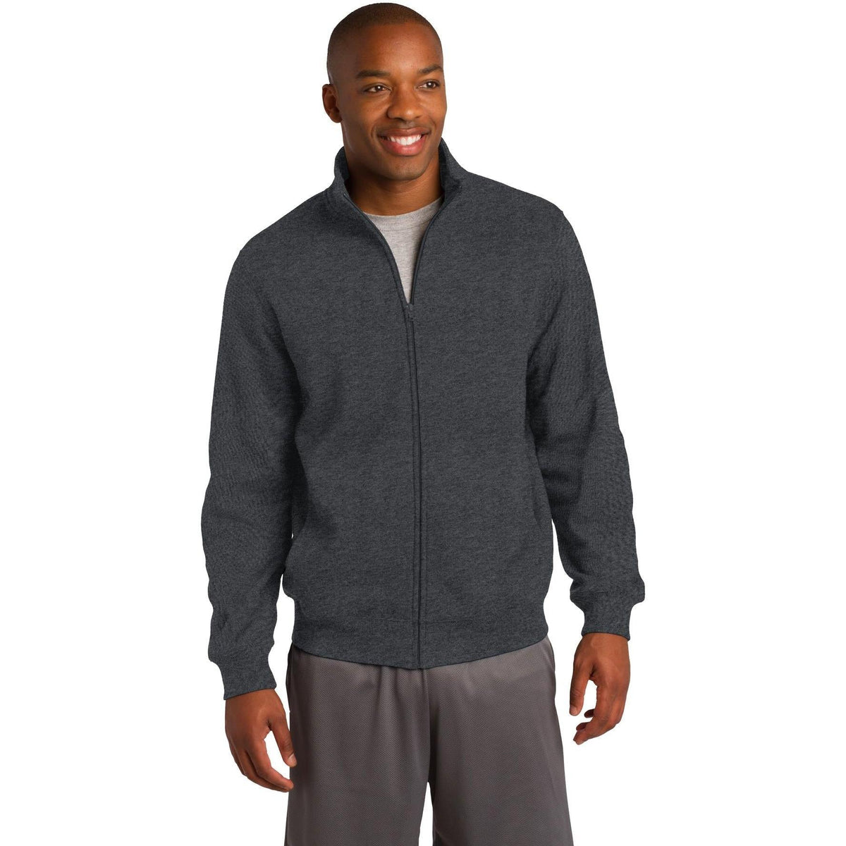 no-logo  Sport-Tek Full-Zip Sweatshirt-Regular-Sport-Tek-Graphite Heather-S-Thread Logic