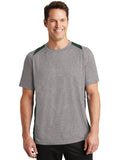  Sport-Tek Heather Colorblock Contender Tee-Regular-Sport-Tek-Vintage Heather/Forest Green-S-Thread Logic