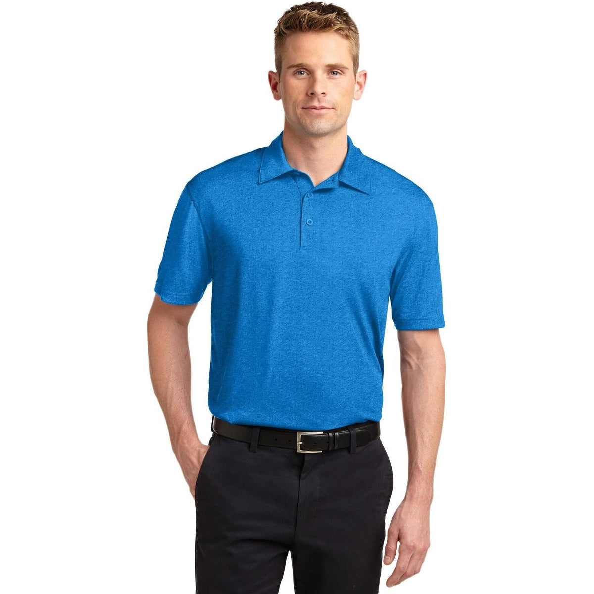 no-logo  Sport-Tek Heather Contender Polo-Regular-Sport-Tek-Blue Wake Heather-S-Thread Logic