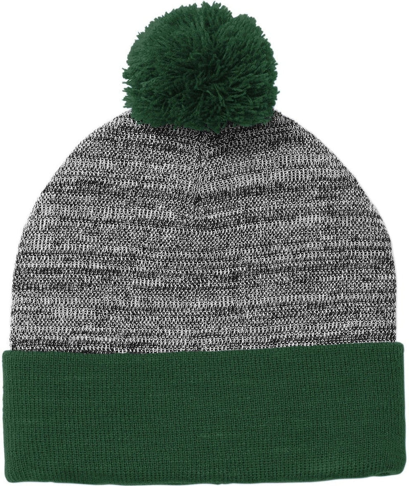 Sport-Tek Heather Pom Pom Beanie 