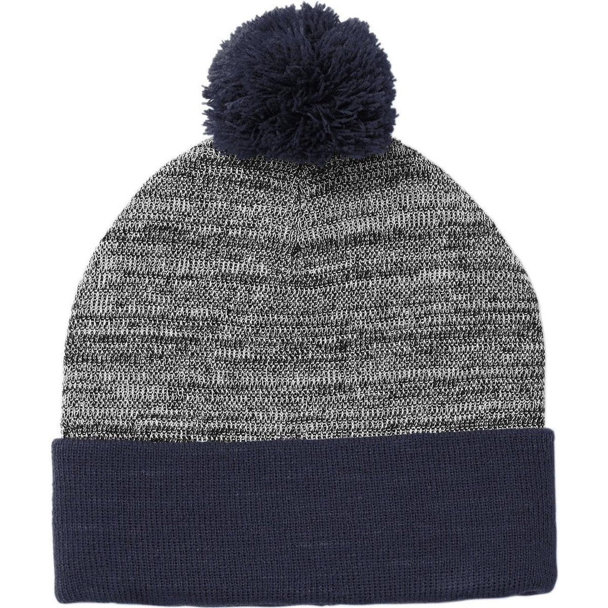no-logo Sport-Tek Heather Pom Pom Beanie 