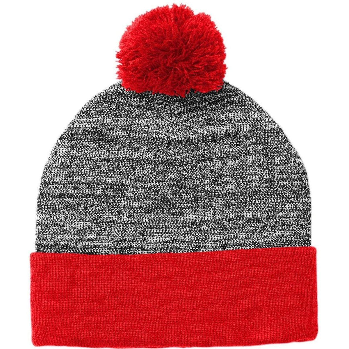 no-logo Sport-Tek Heather Pom Pom Beanie 