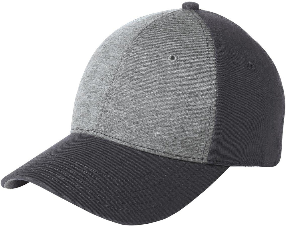 No-Logo CLOSEOUT - Sport-Tek Jersey Front Cap-Headwear-Sport-Tek-Vintage Heather/Iron Grey-OSFA-Thread Logic