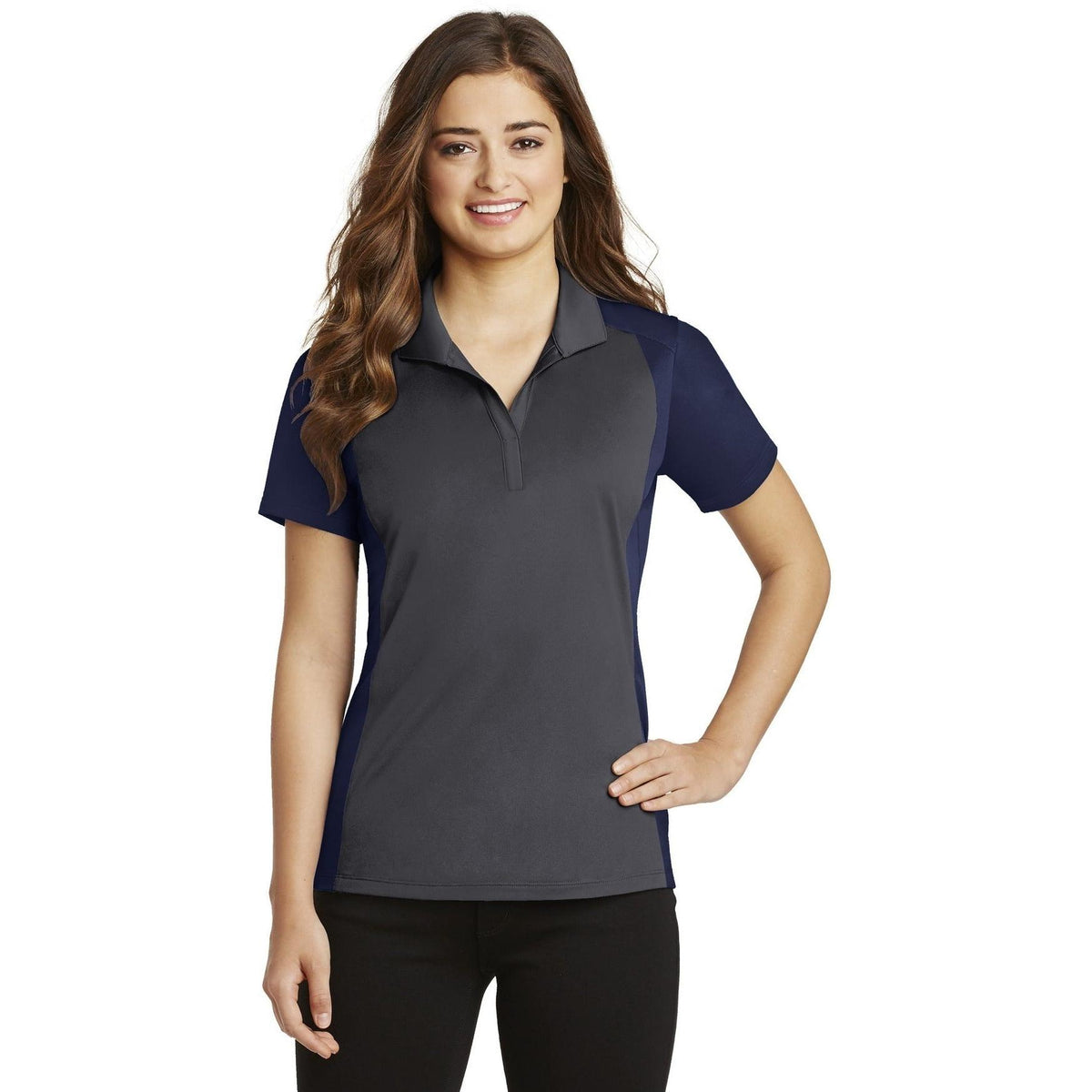 no-logo Sport-Tek Women's Colorblock Micropique Sport-Wick Polo-Regular-Sport-Tek-Thread Logic