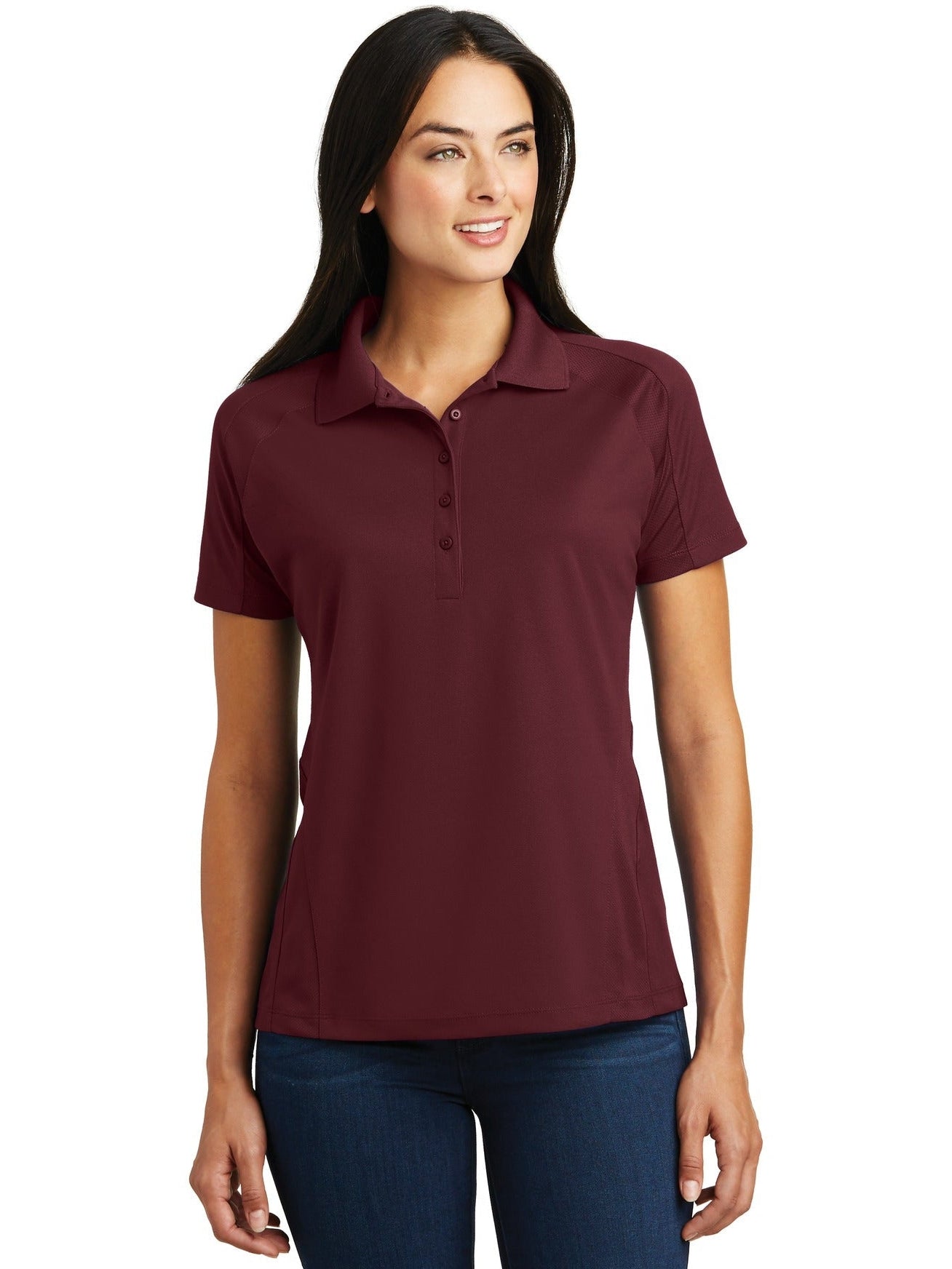  Sport-Tek Ladies Dri-Mesh Pro Polo-Regular-Sport-Tek-Maroon-S-Thread Logic