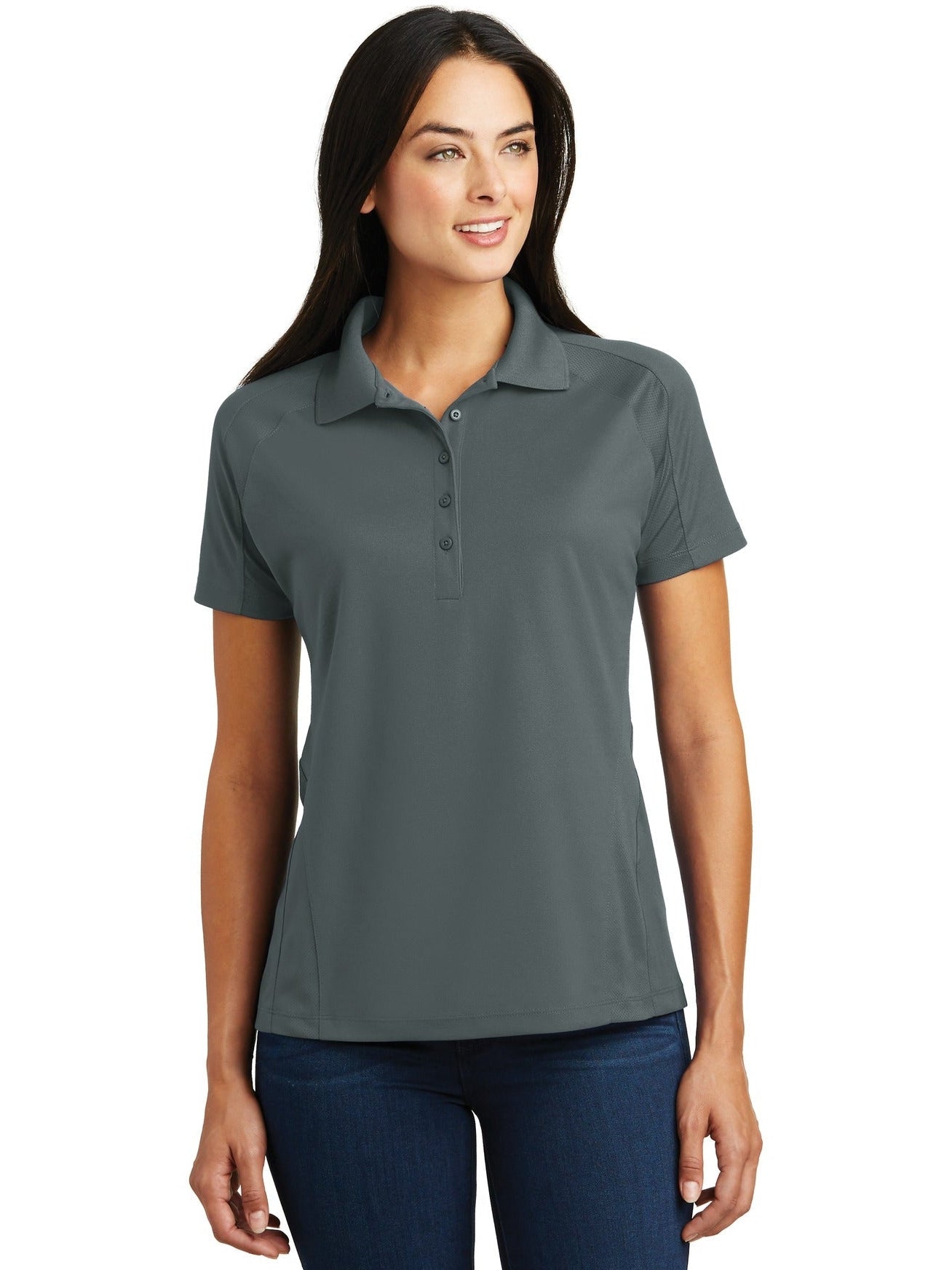  Sport-Tek Ladies Dri-Mesh Pro Polo-Regular-Sport-Tek-Steel-S-Thread Logic