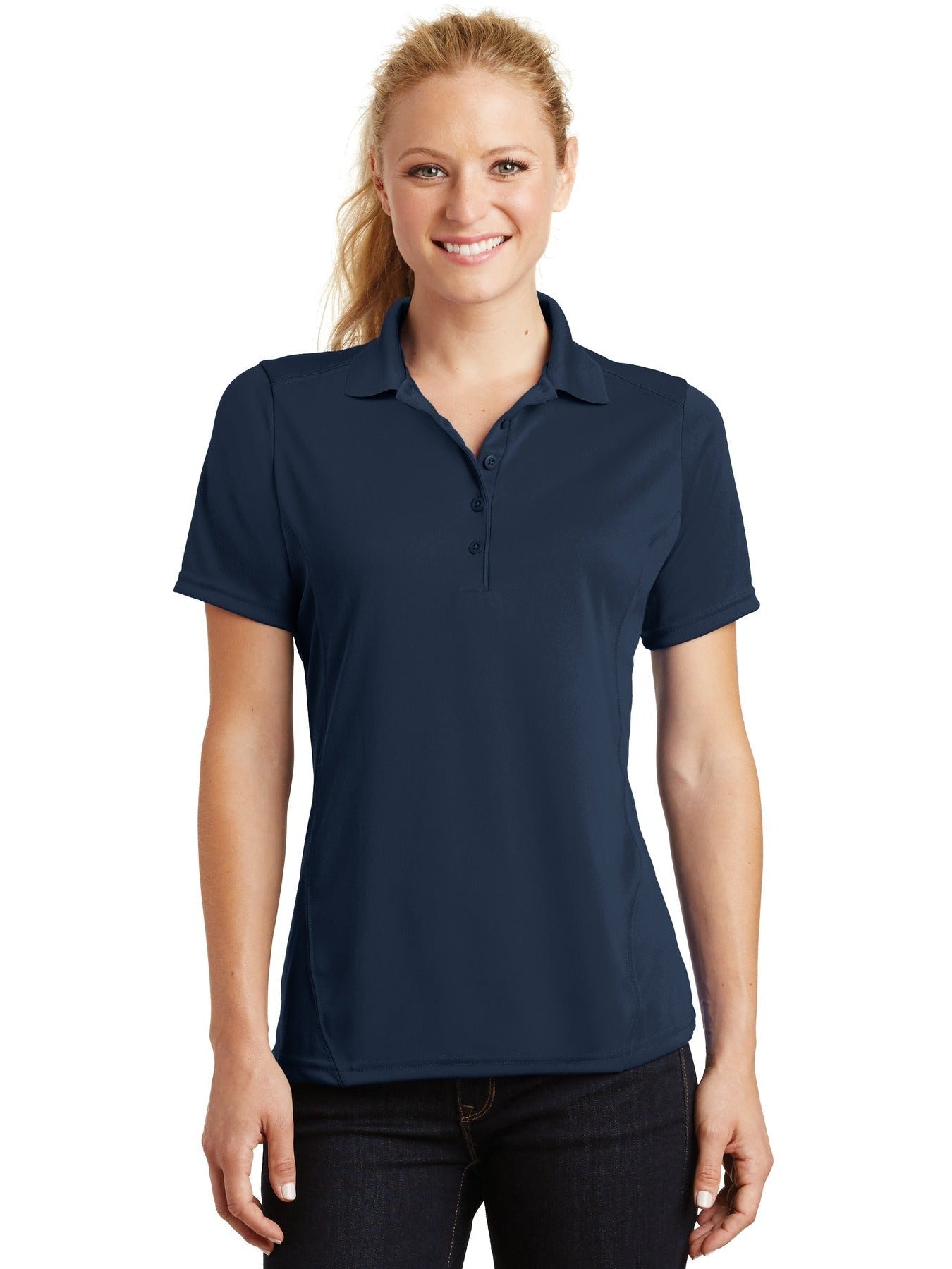  Sport-Tek Ladies Dry Zone Raglan Accent Polo-Regular-Sport-Tek-True Navy-S-Thread Logic