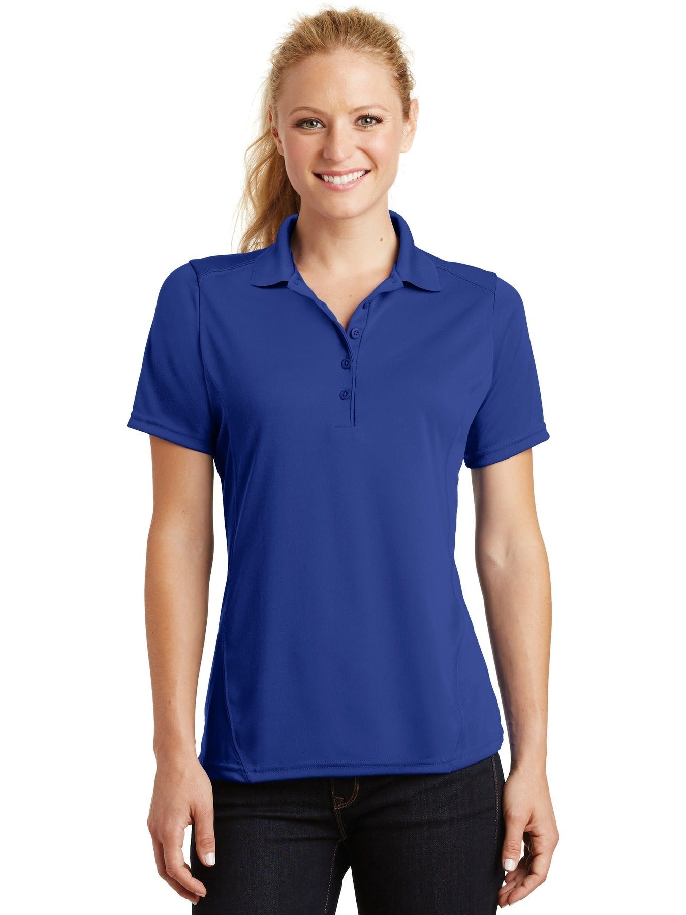  Sport-Tek Ladies Dry Zone Raglan Accent Polo-Regular-Sport-Tek-True Royal-S-Thread Logic
