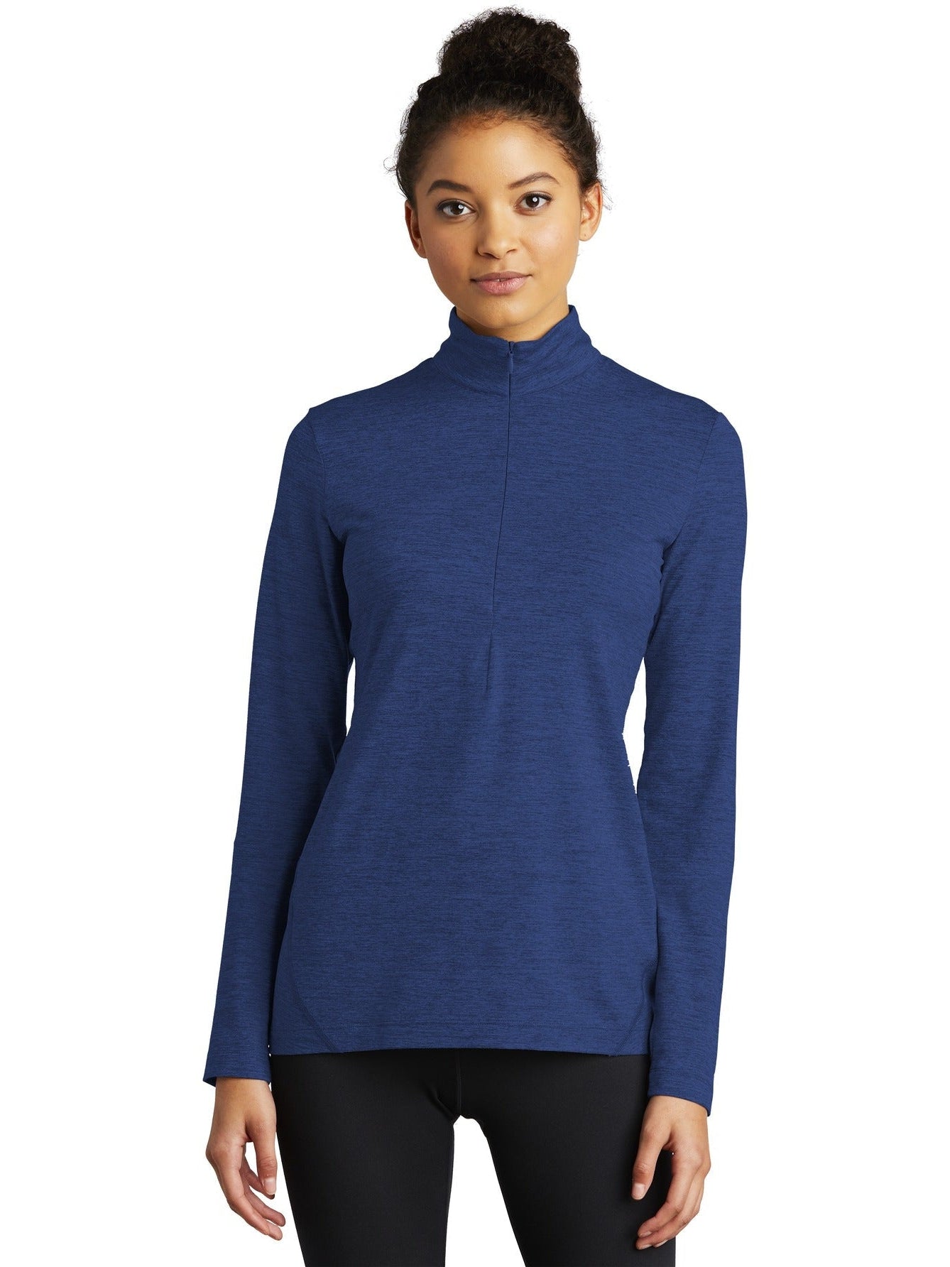  Sport-Tek Ladies Exchange 1.5 Long Sleeve 1/2-Zip-Regular-Sport-Tek-True Royal Heather-S-Thread Logic