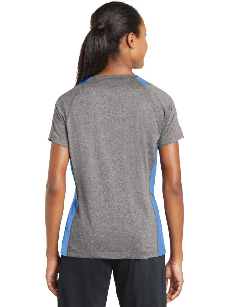 no-logo Sport-Tek Ladies Heather Colorblock Contender V-Neck Tee-Active-Sport-Tek-Thread Logic