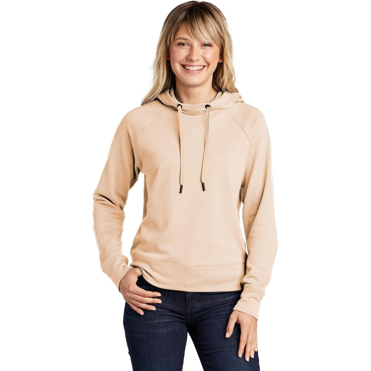logo-left  Sport-Tek Ladies Lightweight French Terry Pullover Hoodie-Regular-Sport-Tek-Ecru-S-Thread Logic