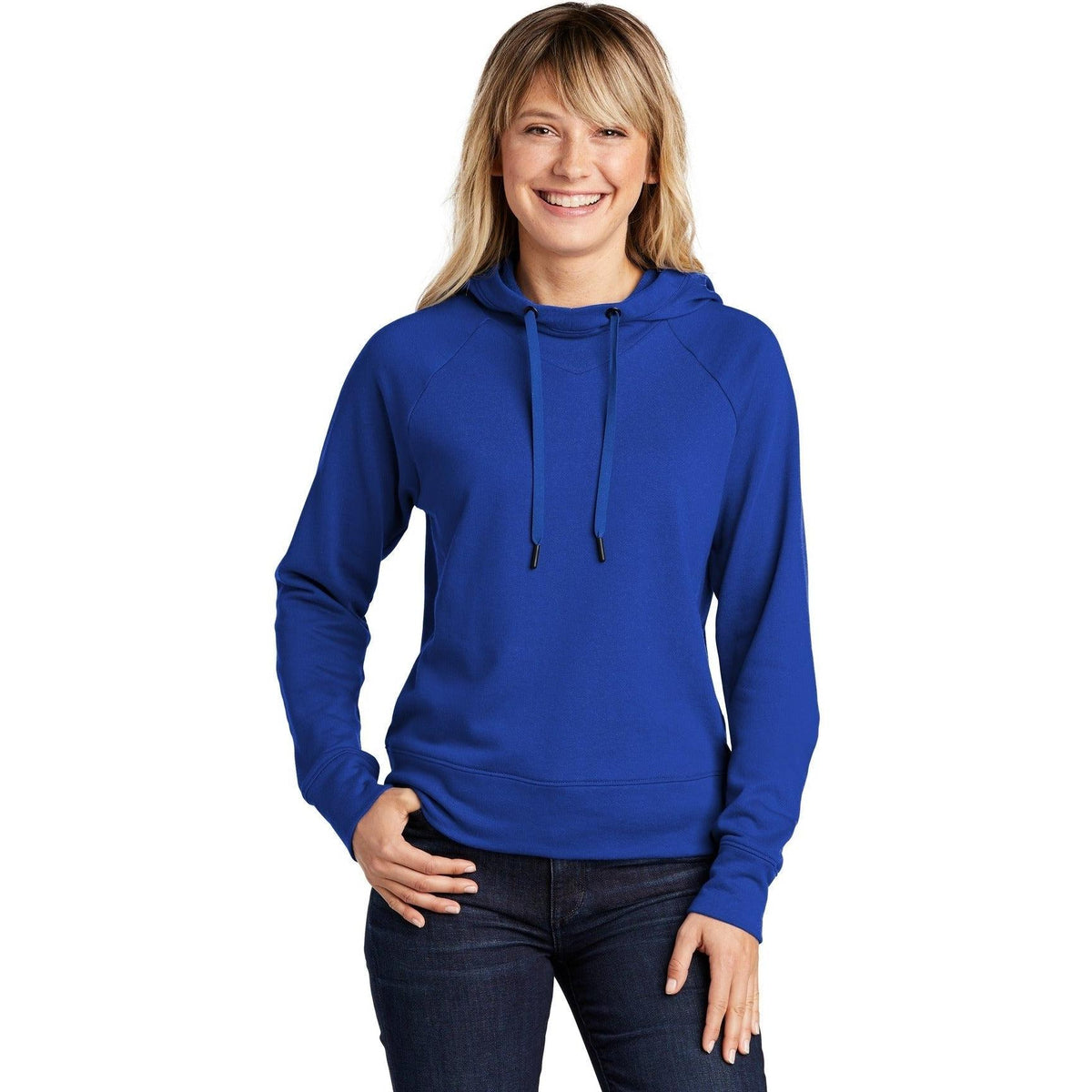 logo-left  Sport-Tek Ladies Lightweight French Terry Pullover Hoodie-Regular-Sport-Tek-True Royal-S-Thread Logic