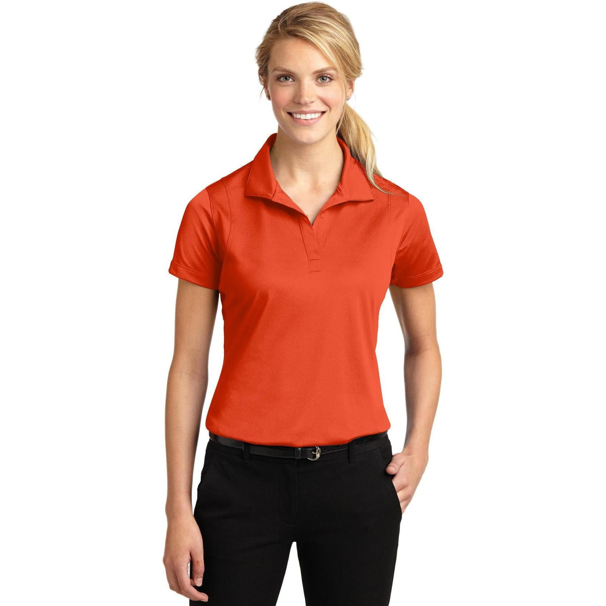 no-logo Sport-Tek Women's Micropique Sport-Wick Polo-Regular-Sport-Tek-Deep Orange-S-Thread Logic