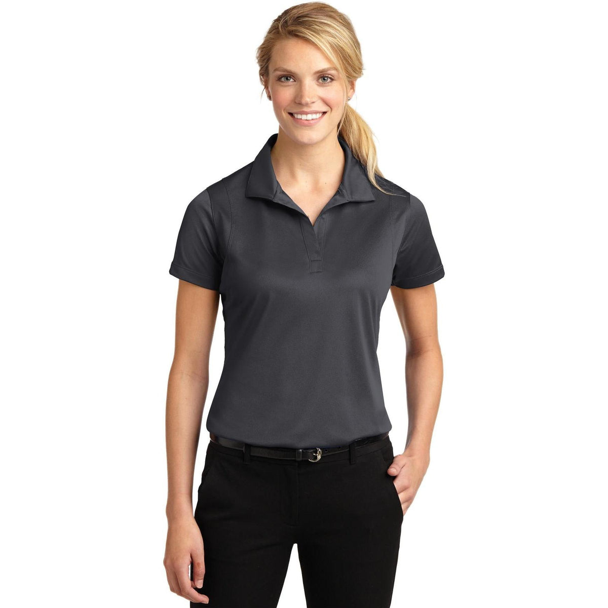 no-logo Sport-Tek Women's Micropique Sport-Wick Polo-Regular-Sport-Tek-Iron Grey-S-Thread Logic