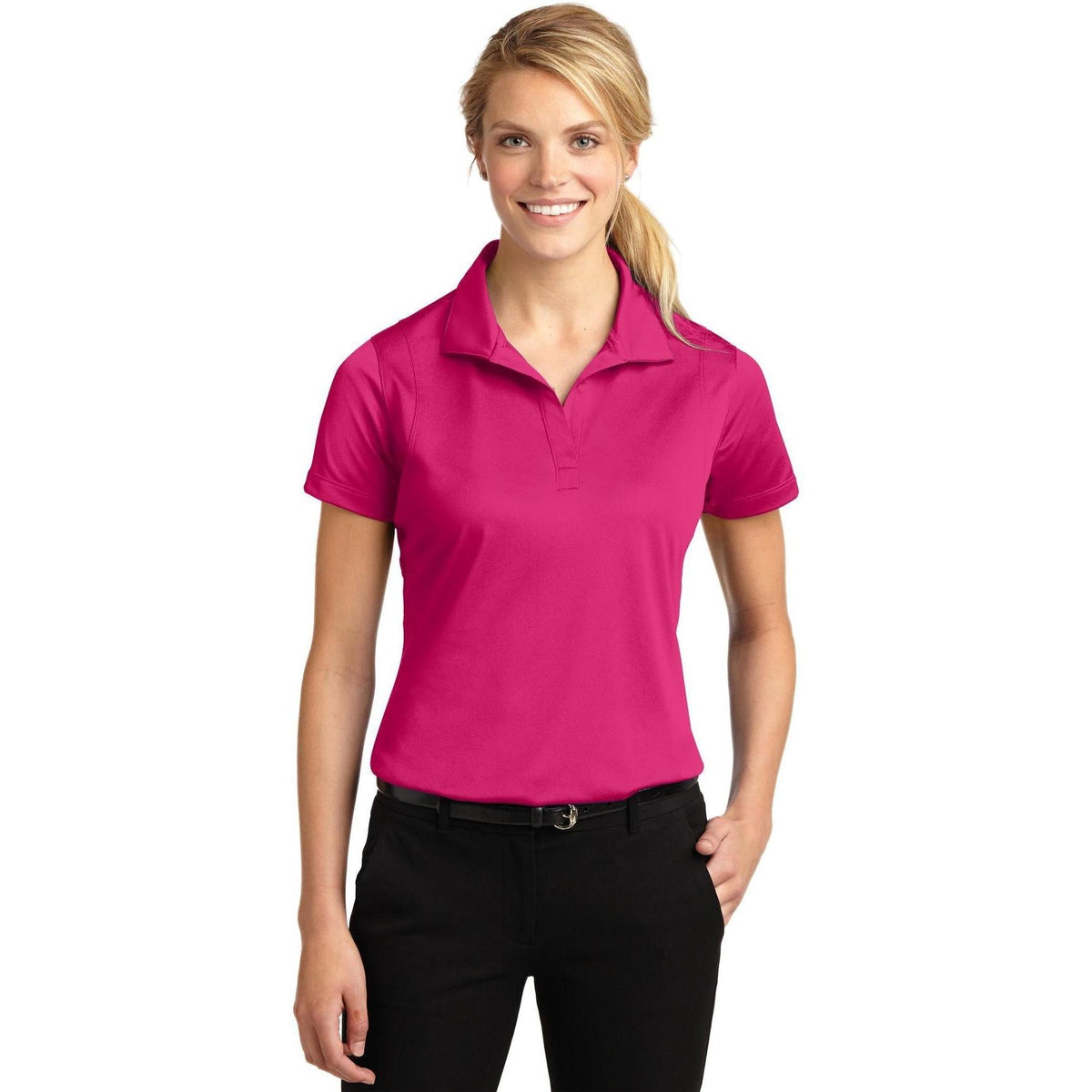 no-logo Sport-Tek Women's Micropique Sport-Wick Polo-Regular-Sport-Tek-Pink Raspberry-S-Thread Logic