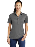  Sport-Tek Ladies Posi-UV Pro Polo-Regular-Sport-Tek-Dark Smoke Grey-S-Thread Logic