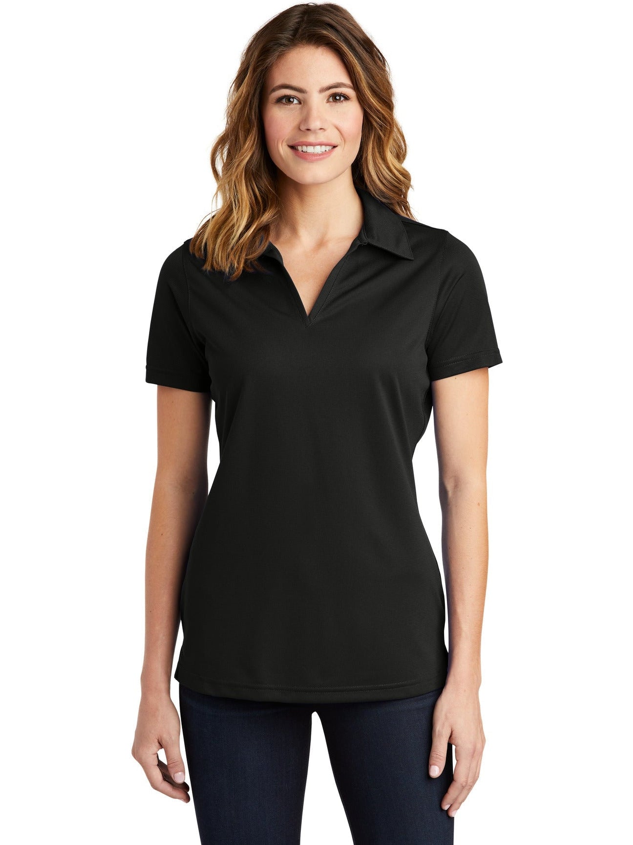  Sport-Tek Ladies PosiCharge Active Textured Polo-Regular-Sport-Tek-Black-S-Thread Logic