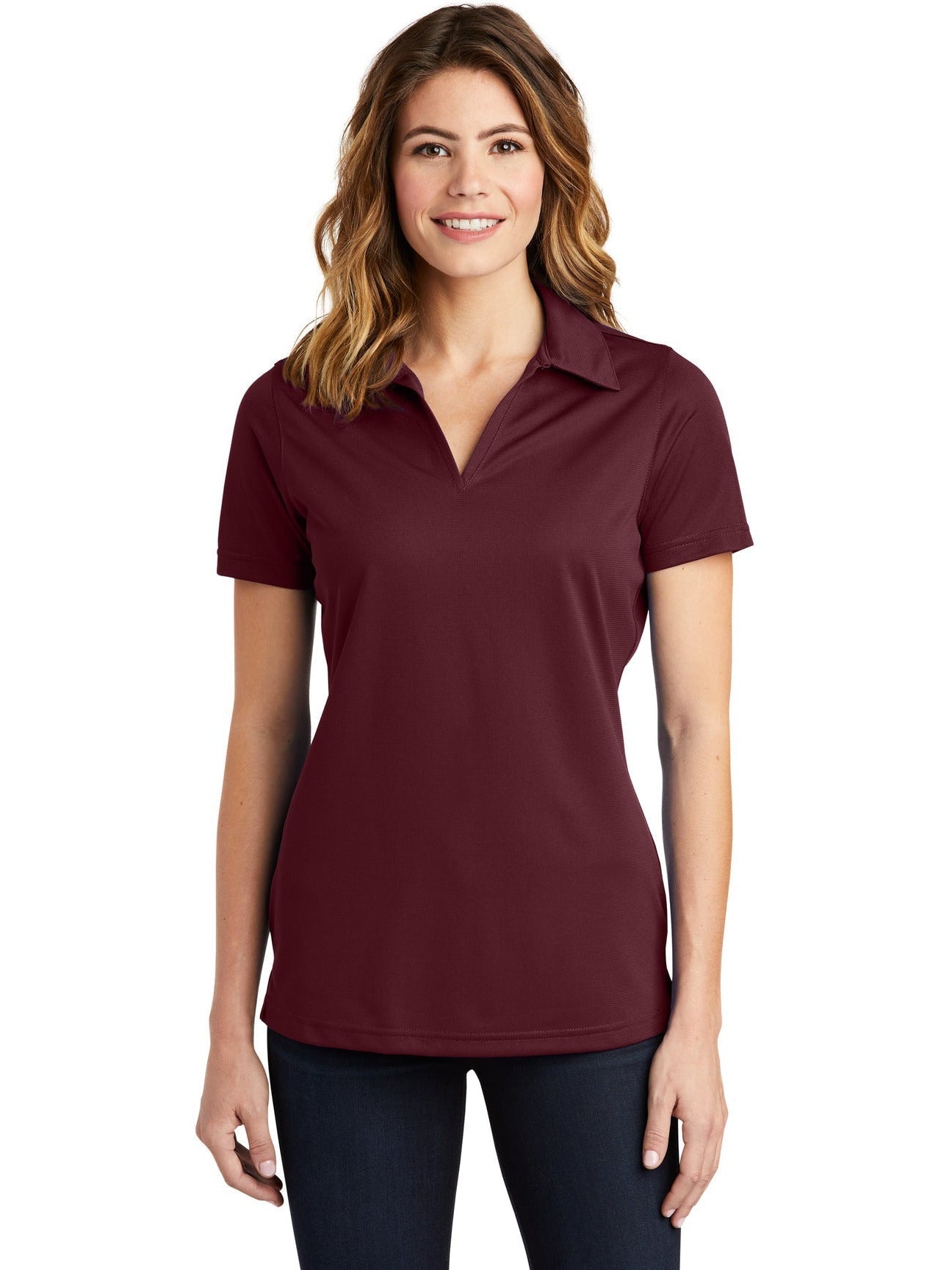  Sport-Tek Ladies PosiCharge Active Textured Polo-Regular-Sport-Tek-Maroon-S-Thread Logic