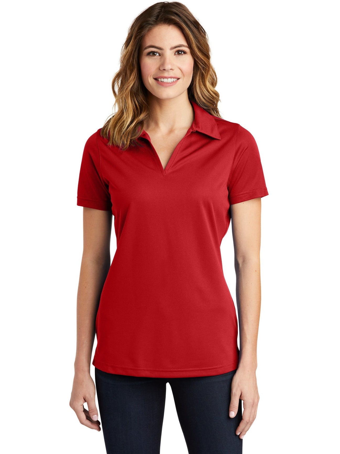  Sport-Tek Ladies PosiCharge Active Textured Polo-Regular-Sport-Tek-True Red-S-Thread Logic