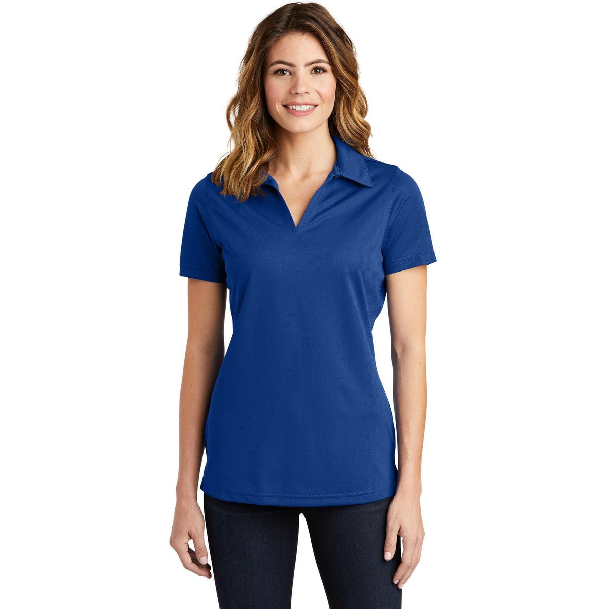 no-logo  Sport-Tek Ladies PosiCharge Active Textured Polo-Regular-Sport-Tek-True Royal-S-Thread Logic