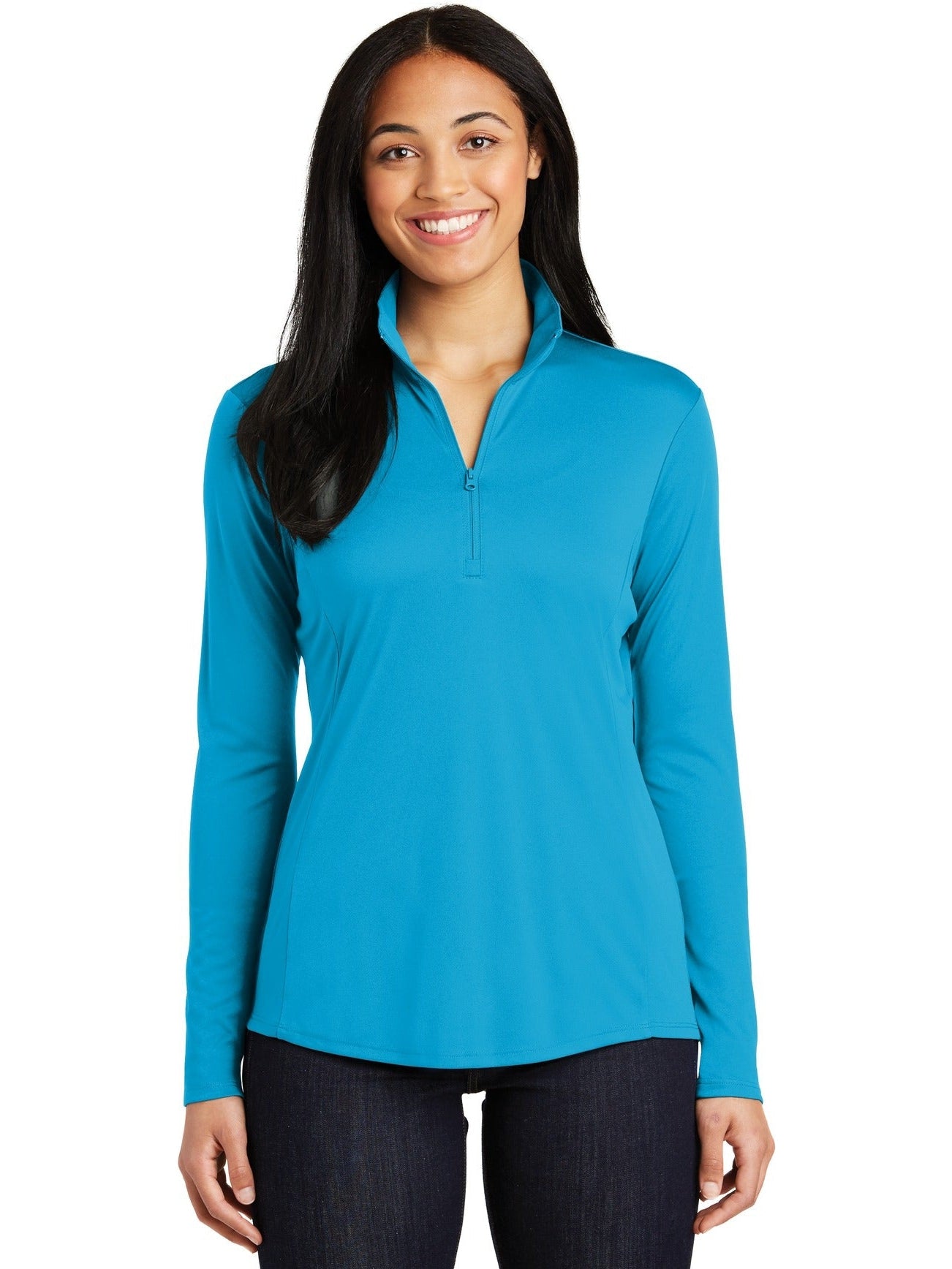  Sport-Tek Ladies PosiCharge Competitor 1/4-Zip Pullover-Regular-Sport-Tek-Atomic Blue-XS-Thread Logic