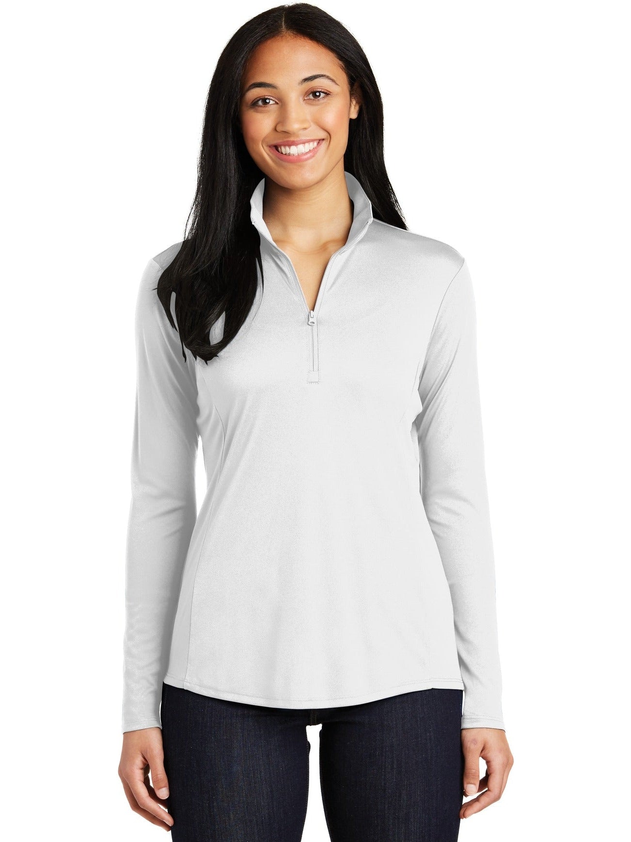  Sport-Tek Ladies PosiCharge Competitor 1/4-Zip Pullover-Regular-Sport-Tek-White-XS-Thread Logic