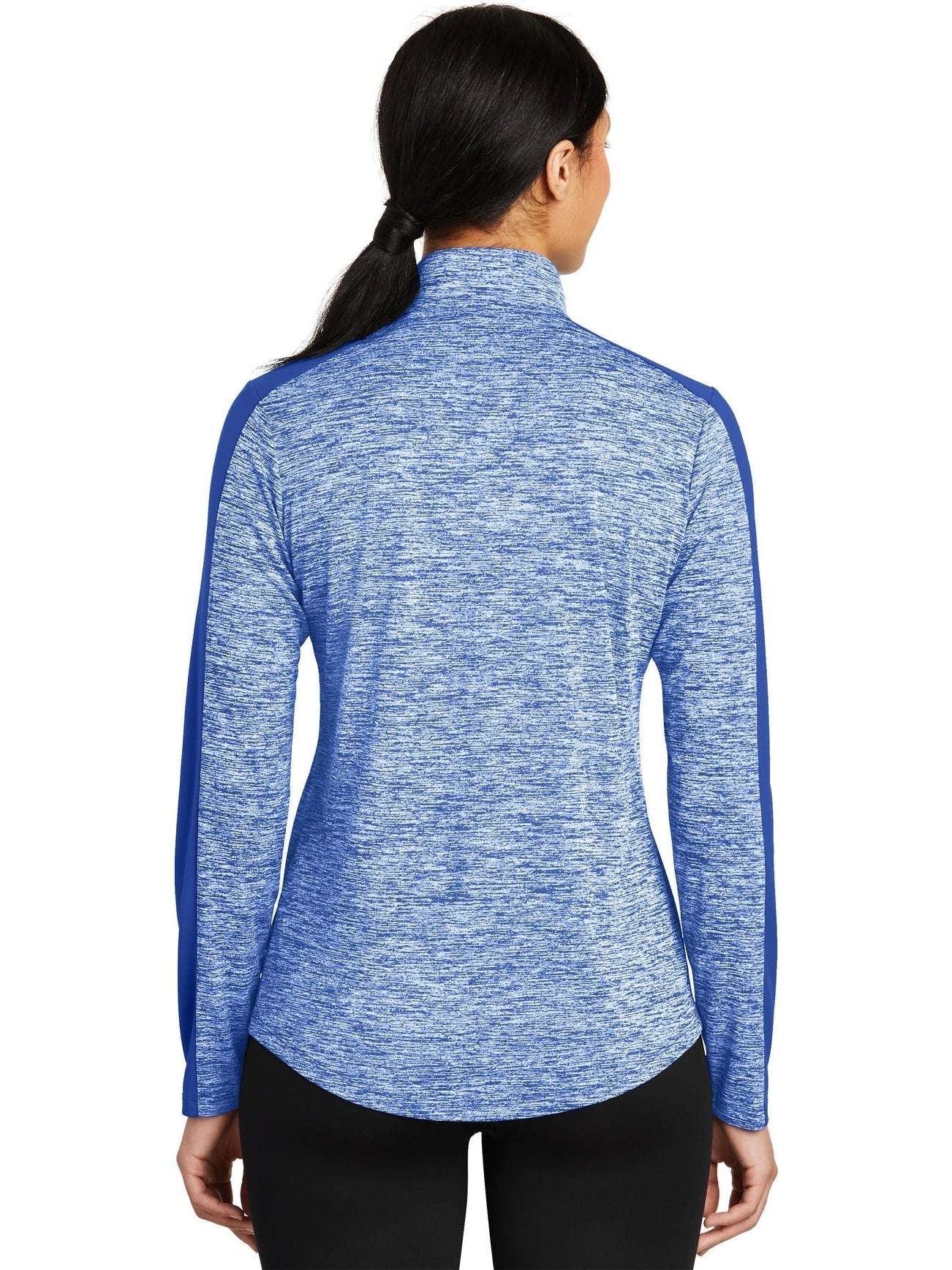 no-logo Sport-Tek Ladies PosiCharge Electric Heather Colorblock 1/4-Zip Pullover-Regular-Sport-Tek-Thread Logic