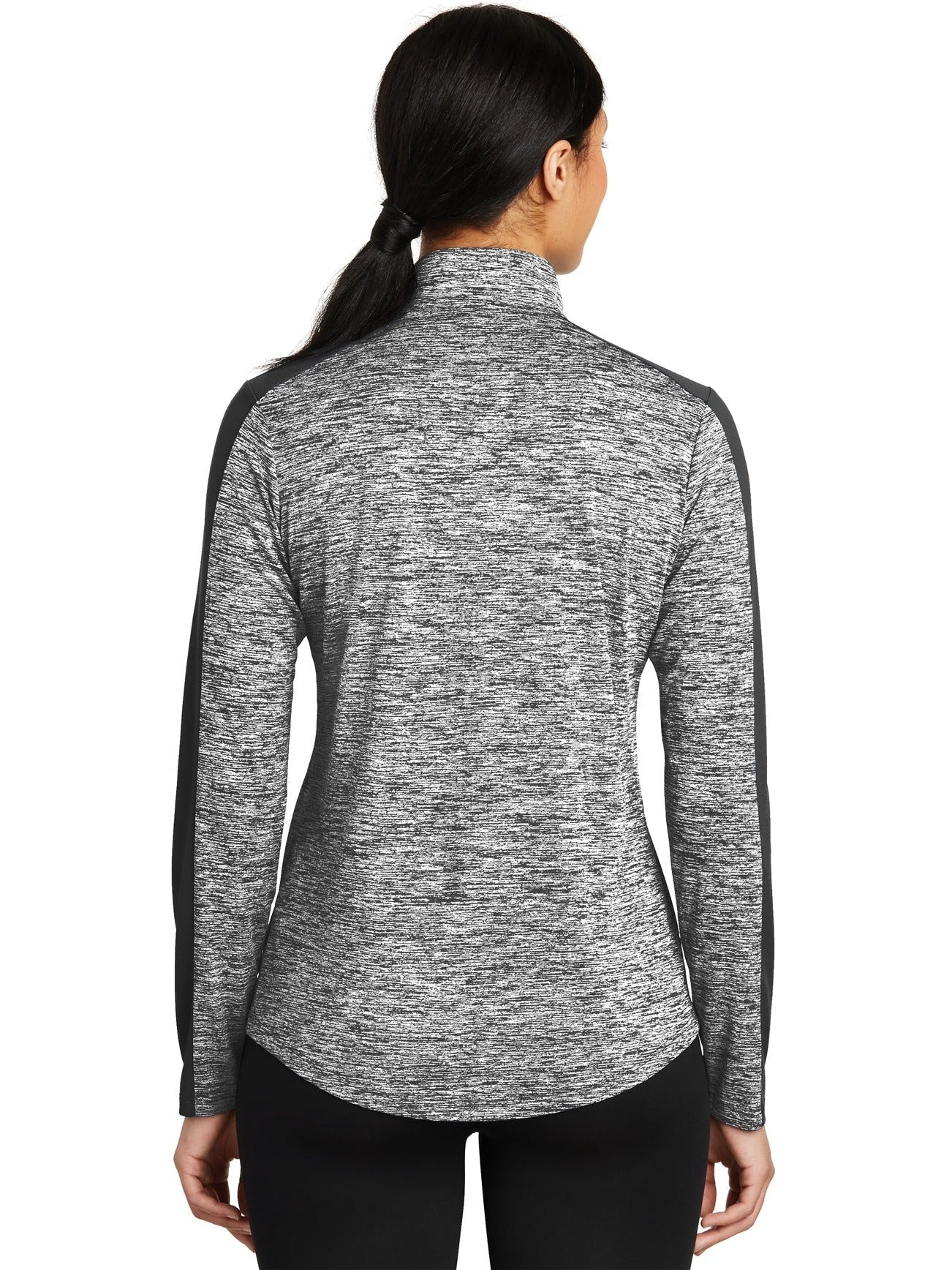 no-logo Sport-Tek Ladies PosiCharge Electric Heather Colorblock 1/4-Zip Pullover-Regular-Sport-Tek-Thread Logic