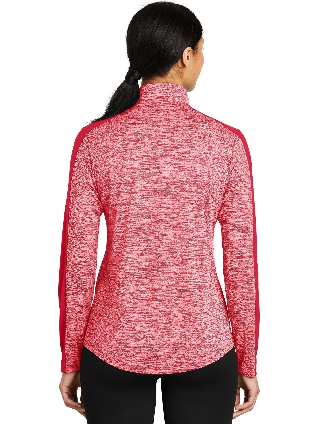 no-logo Sport-Tek Ladies PosiCharge Electric Heather Colorblock 1/4-Zip Pullover-Regular-Sport-Tek-Thread Logic
