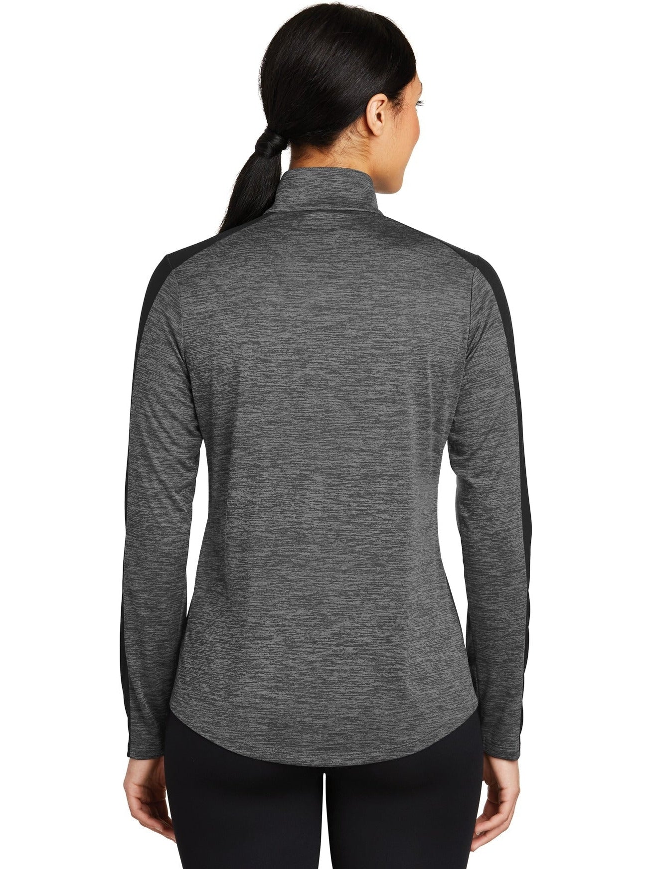 no-logo Sport-Tek Ladies PosiCharge Electric Heather Colorblock 1/4-Zip Pullover-Regular-Sport-Tek-Thread Logic