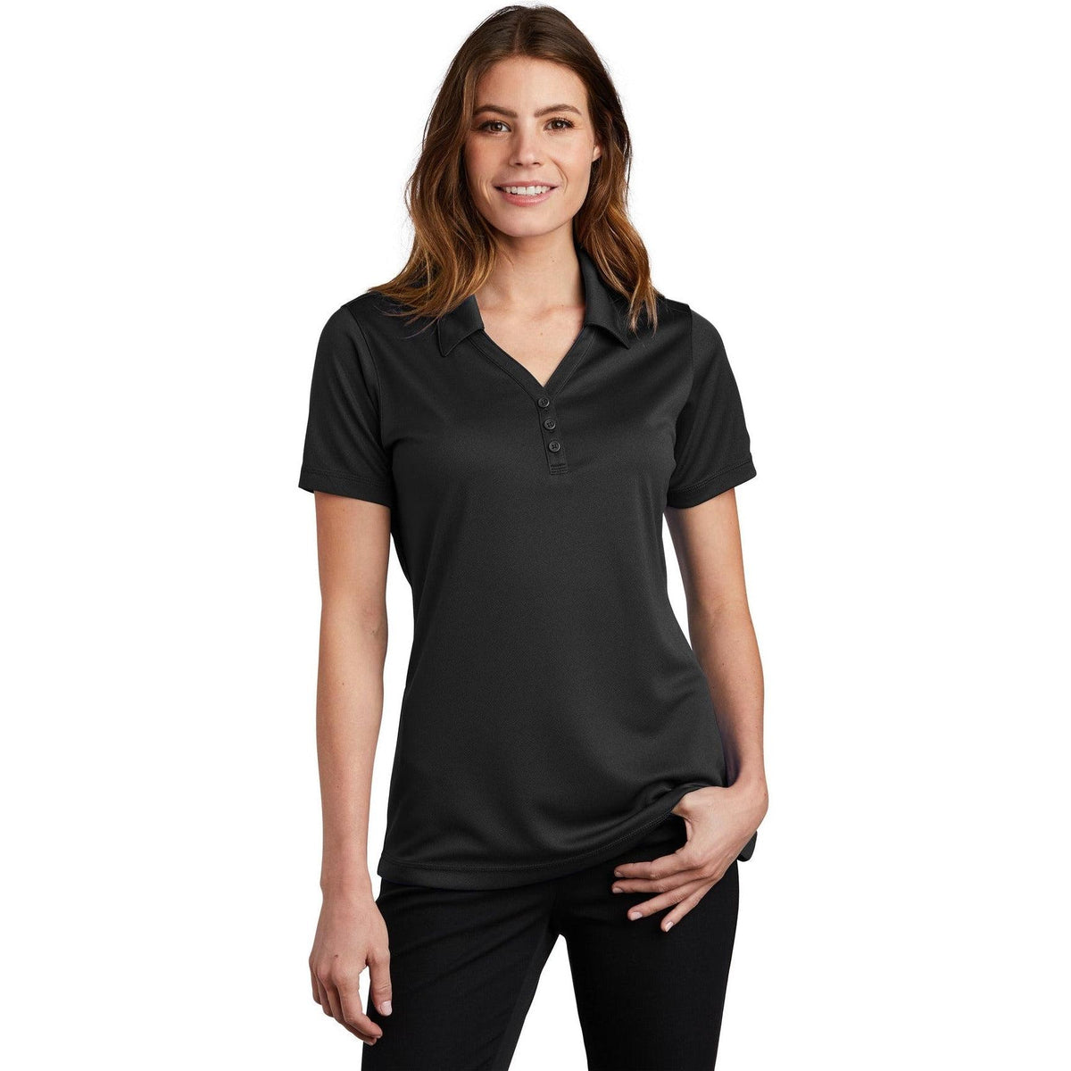 no-logo  Sport-Tek Ladies PosiCharge Micro-Mesh Polo-Regular-Sport-Tek-Black-S-Thread Logic
