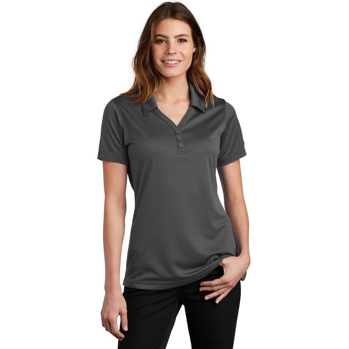 no-logo  Sport-Tek Ladies PosiCharge Micro-Mesh Polo-Regular-Sport-Tek-Iron Grey-S-Thread Logic
