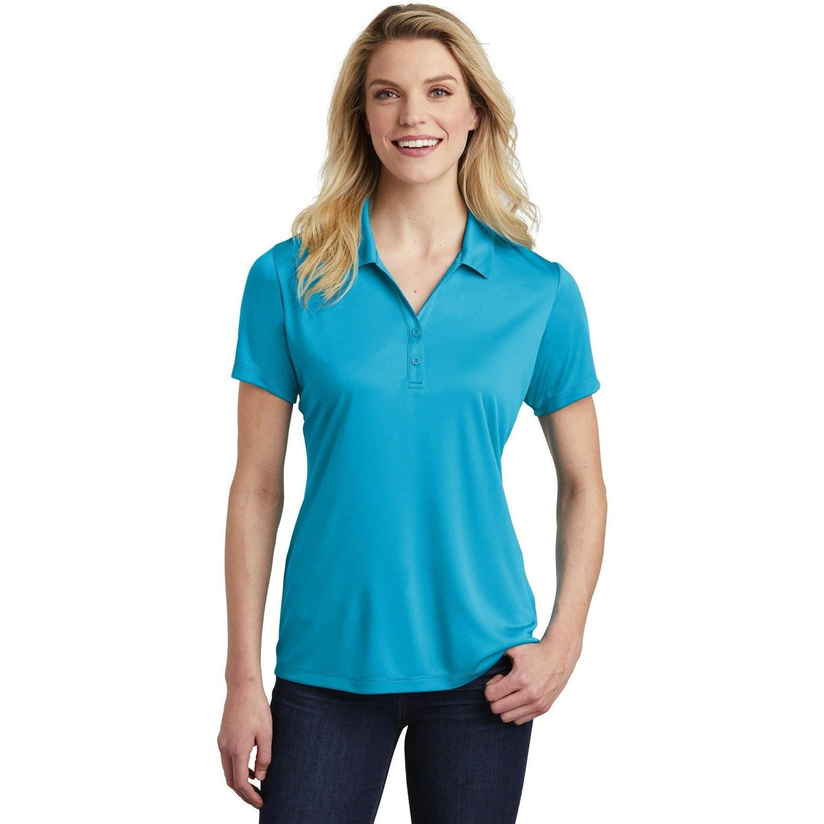 no-logo  Sport-Tek Ladies Posicharge Competitor Polo-Regular-Sport-Tek-Atomic Blue-S-Thread Logic