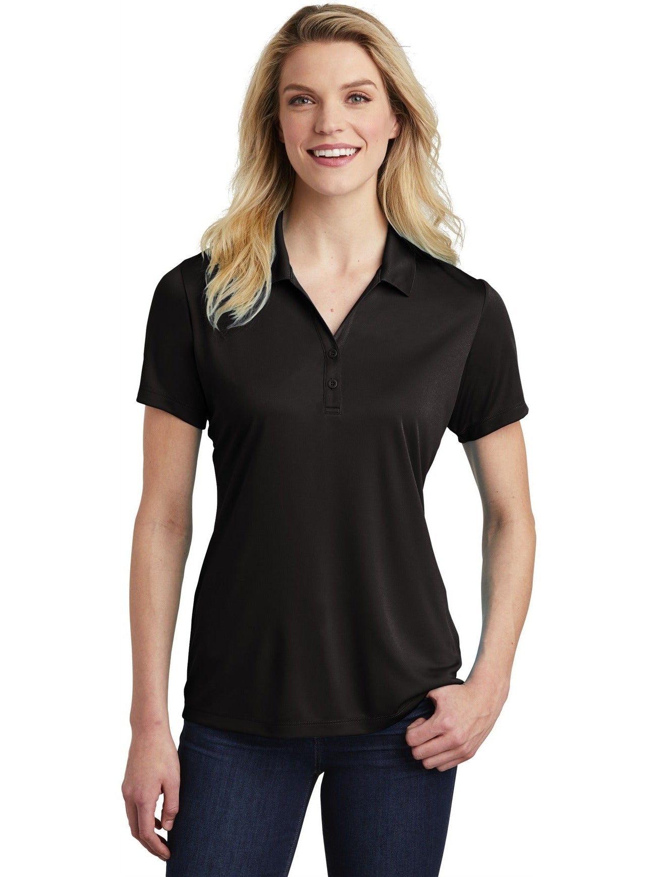  Sport-Tek Ladies Posicharge Competitor Polo-Regular-Sport-Tek-Black-S-Thread Logic