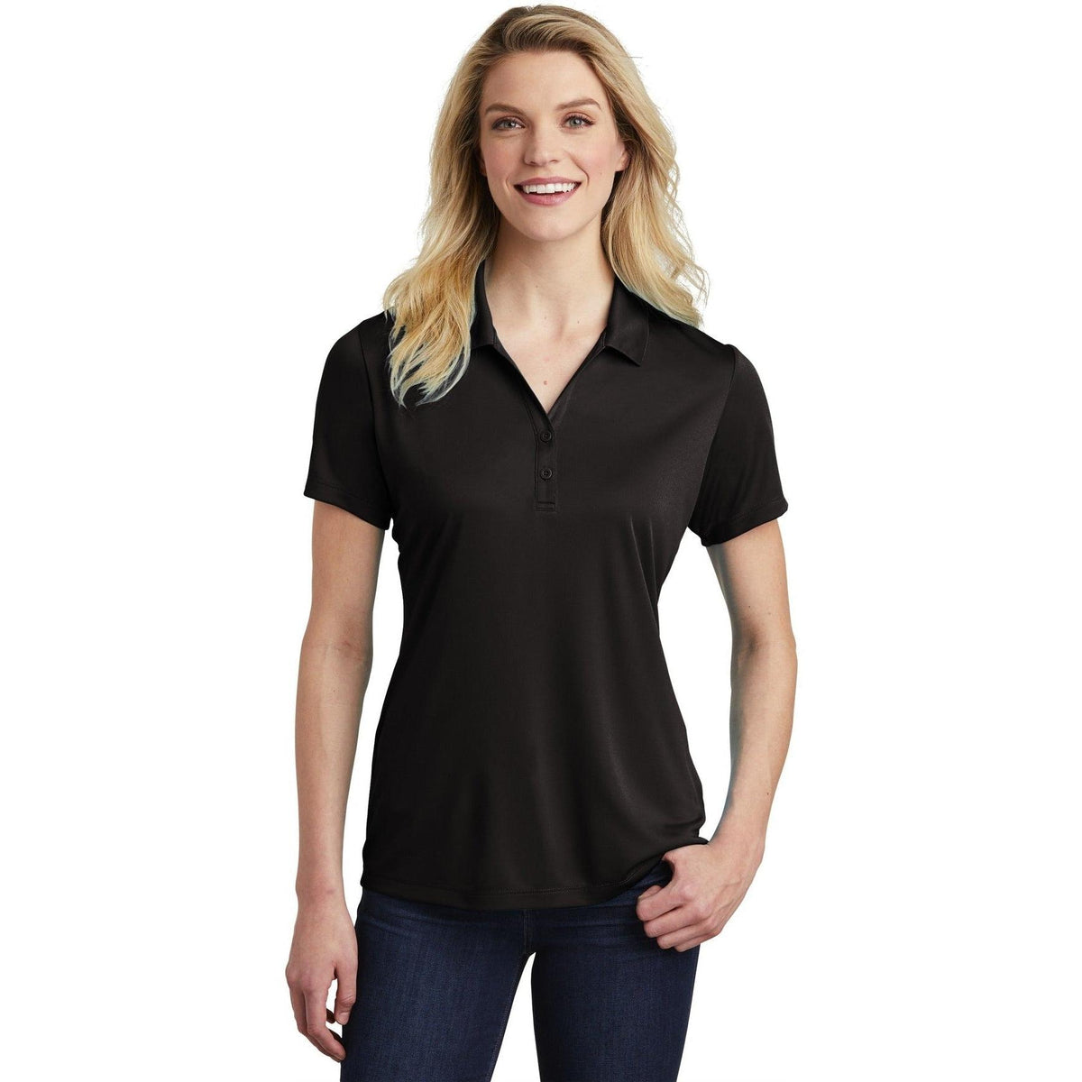 no-logo  Sport-Tek Ladies Posicharge Competitor Polo-Regular-Sport-Tek-Black-S-Thread Logic