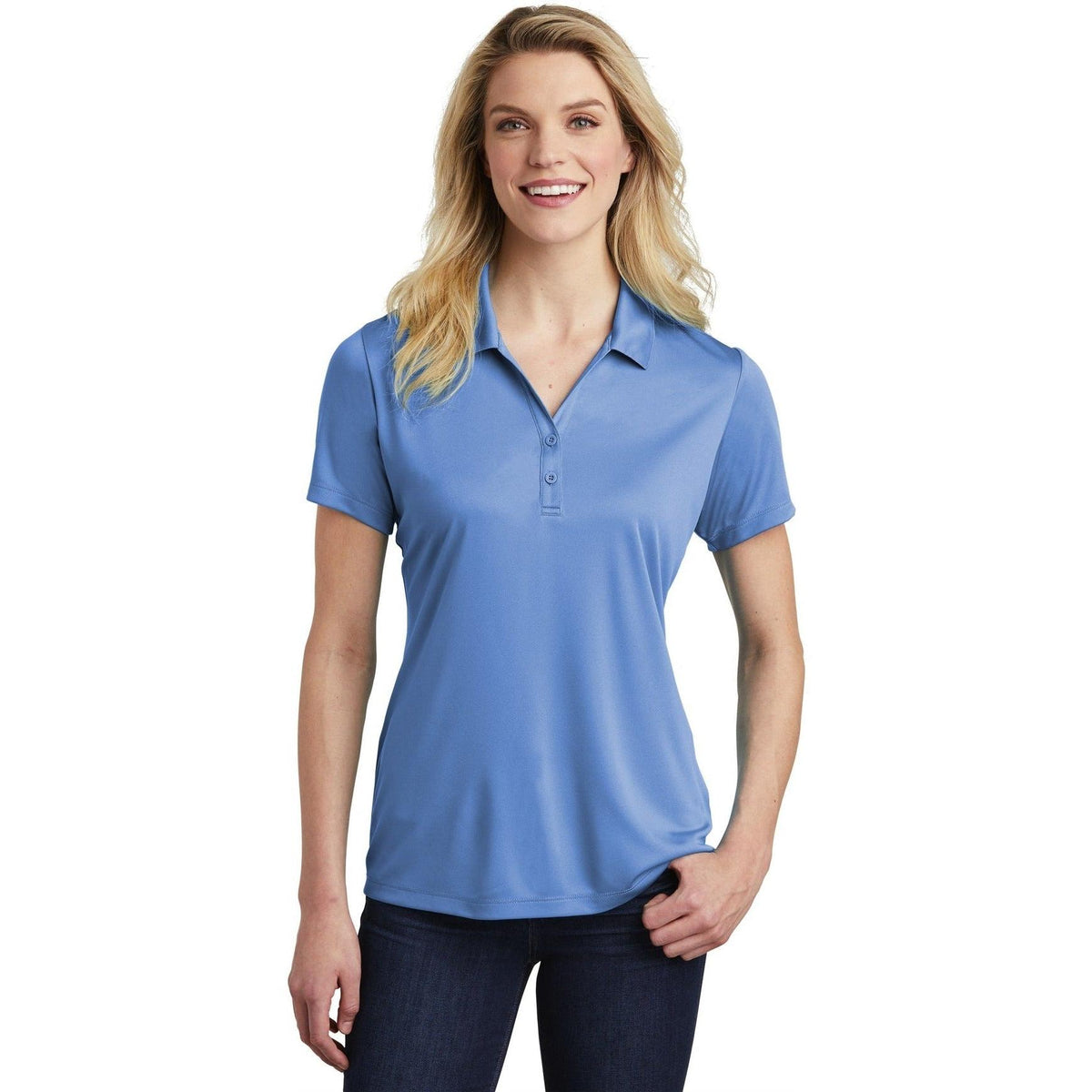no-logo  Sport-Tek Ladies Posicharge Competitor Polo-Regular-Sport-Tek-Carolina Blue-S-Thread Logic