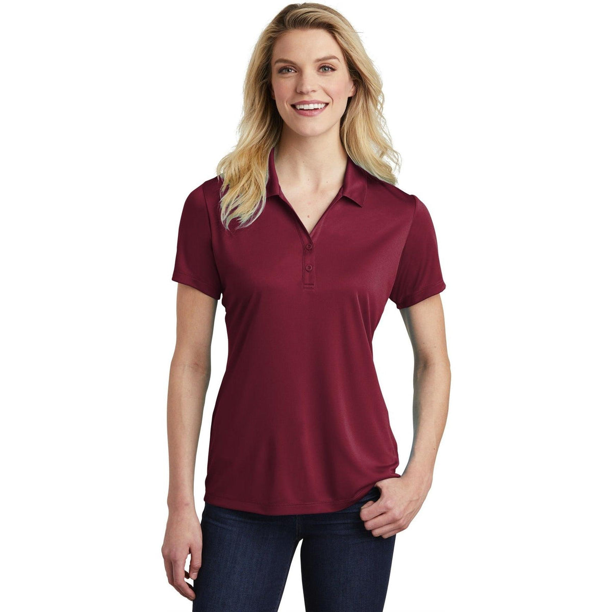 no-logo  Sport-Tek Ladies Posicharge Competitor Polo-Regular-Sport-Tek-Maroon-S-Thread Logic