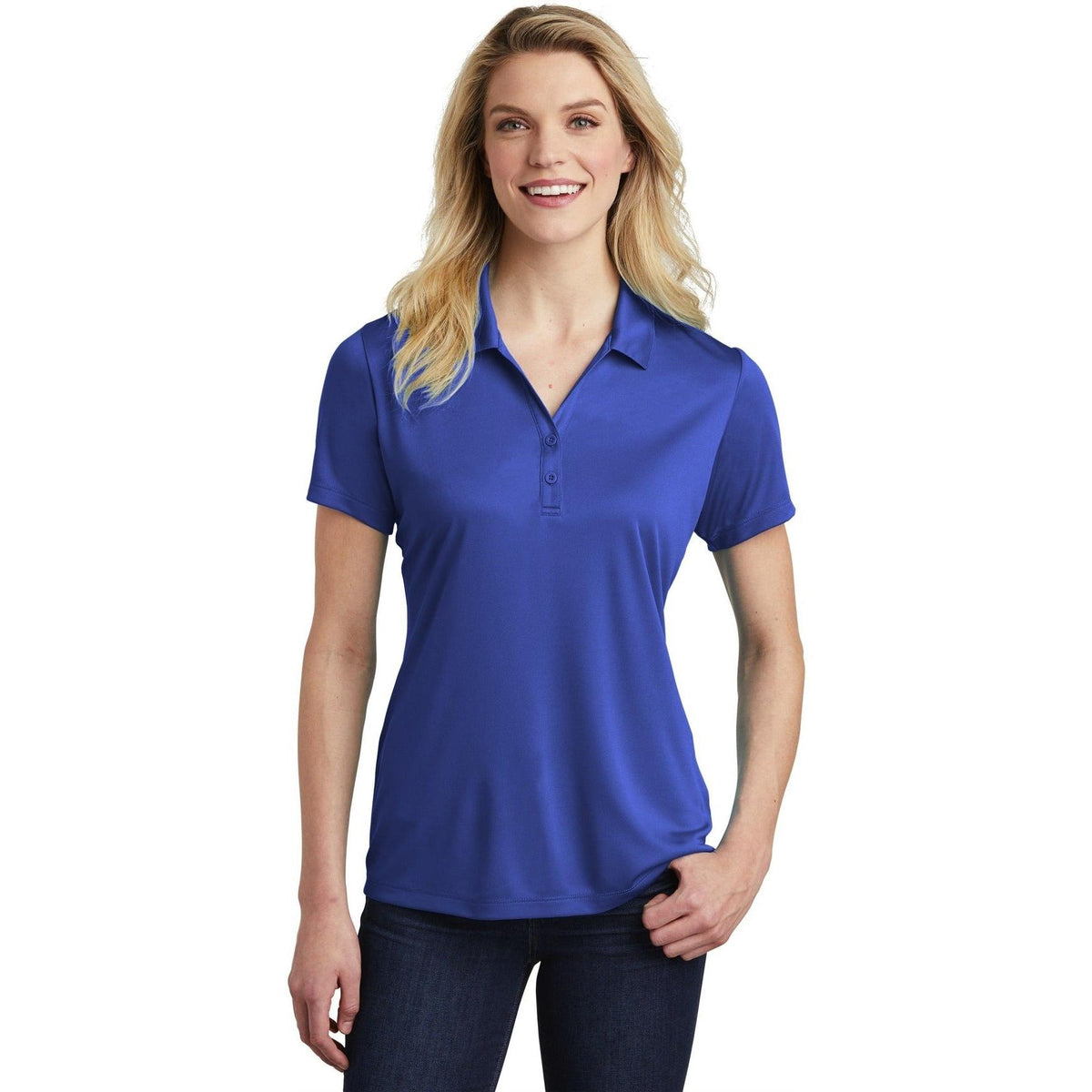 no-logo  Sport-Tek Ladies Posicharge Competitor Polo-Regular-Sport-Tek-True Royal-S-Thread Logic