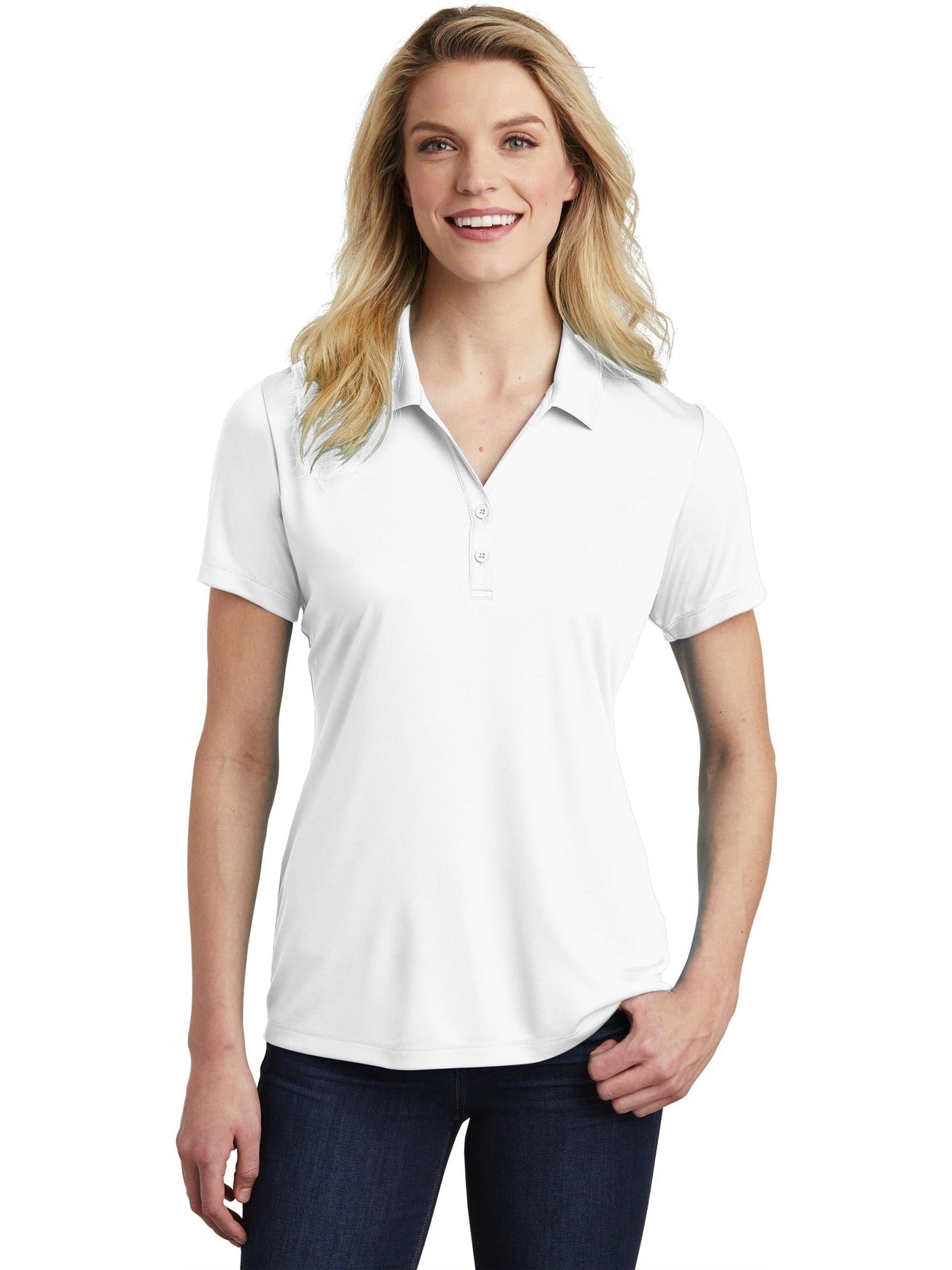  Sport-Tek Ladies Posicharge Competitor Polo-Regular-Sport-Tek-White-S-Thread Logic
