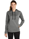  Sport-Tek Ladies Posicharge Sport-Wick Heather Fleece Hooded Pullover-Regular-Sport-Tek-Black Heather-S-Thread Logic