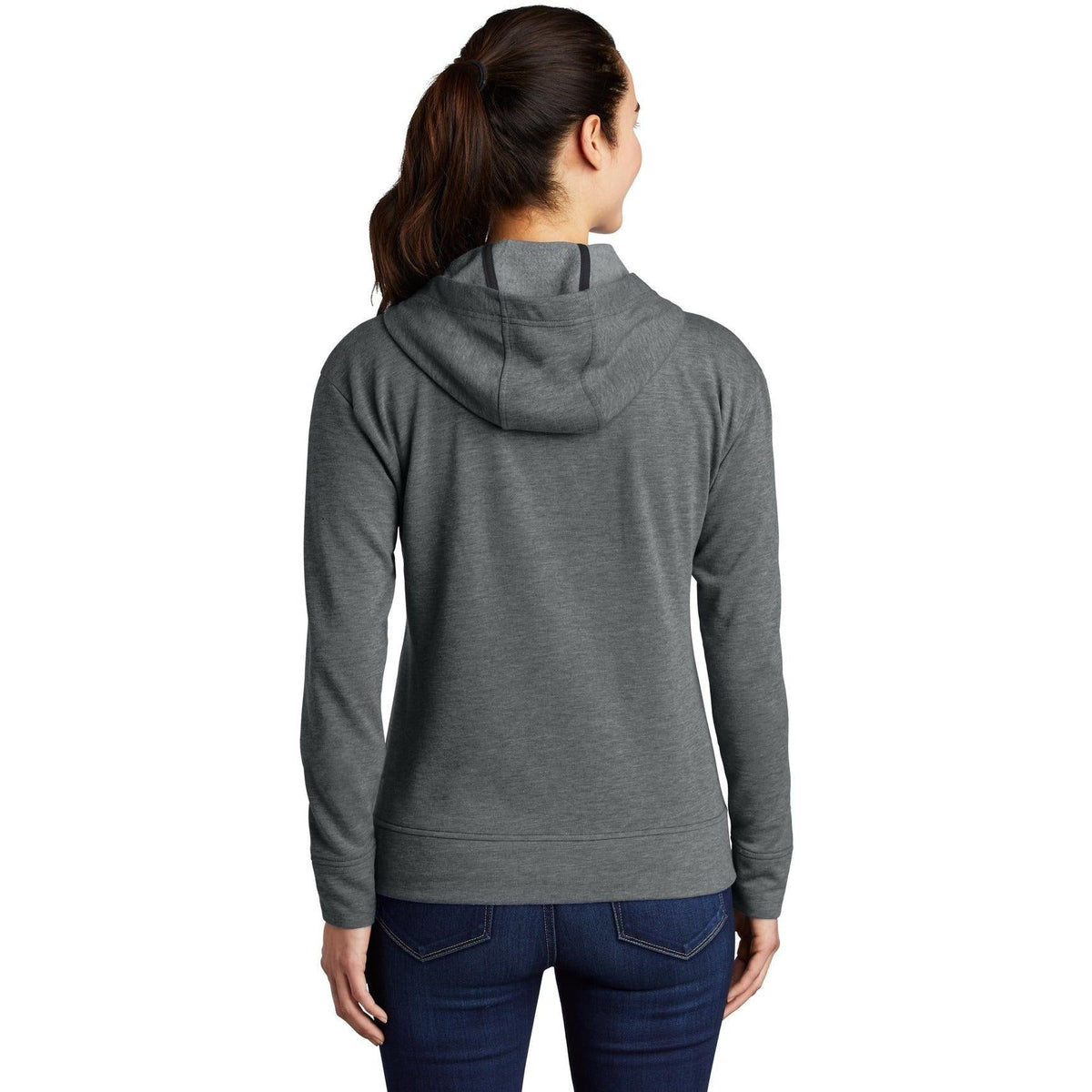 no-logo Sport-Tek Ladies Posicharge Tri-Blend Wicking Fleece Full-Zip Hooded Jacket-Regular-Sport-Tek-Thread Logic