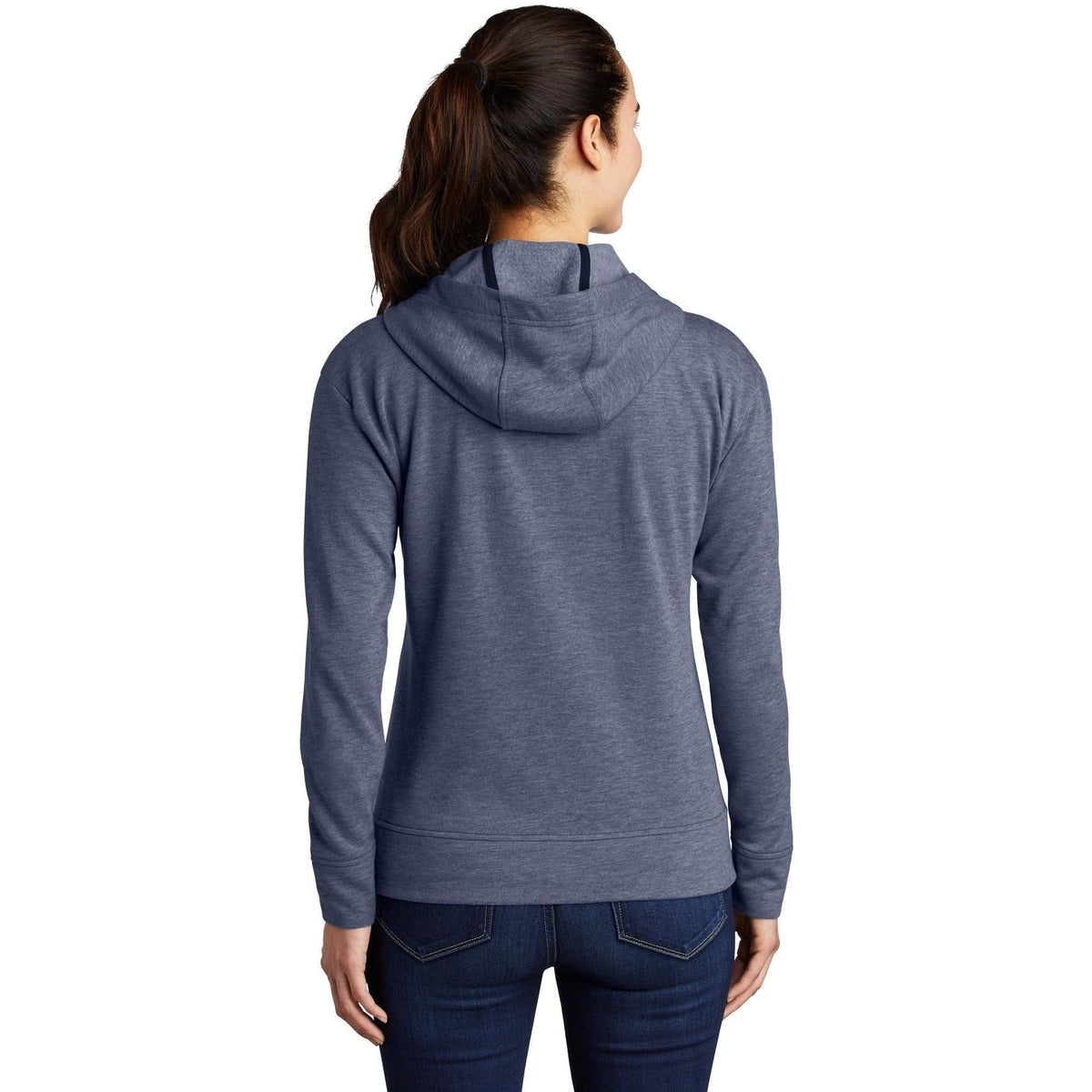 no-logo Sport-Tek Ladies Posicharge Tri-Blend Wicking Fleece Full-Zip Hooded Jacket-Regular-Sport-Tek-Thread Logic
